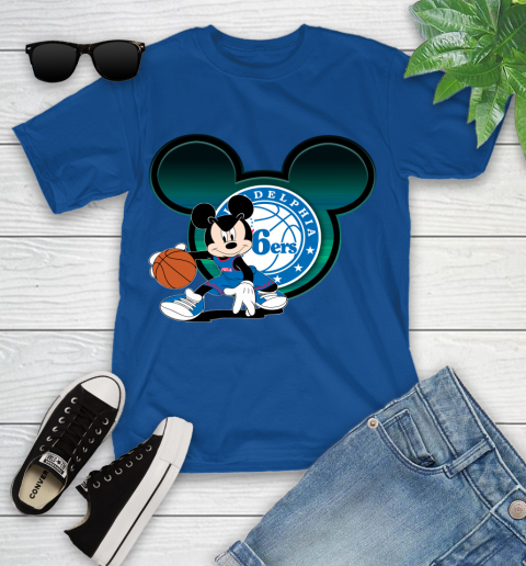 NBA Philadelphia 76ers Mickey Mouse Disney Basketball Youth T-Shirt 21