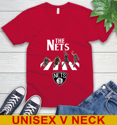 NBA Basketball Brooklyn Nets The Beatles Rock Band Shirt V-Neck T-Shirt 6