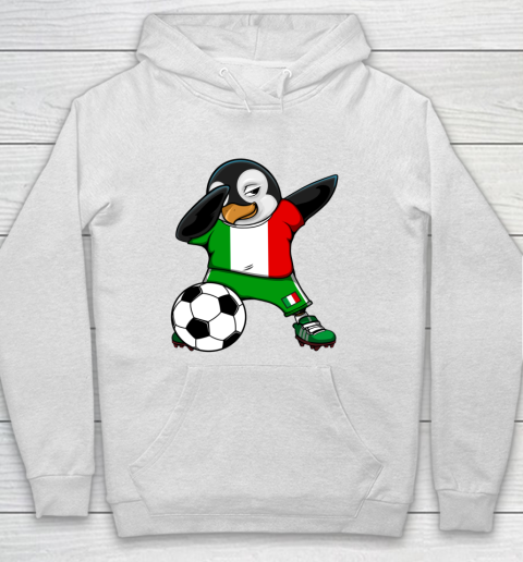 Dabbing Penguin Italy Soccer Fans Jersey Flag Football Lover Hoodie