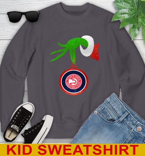 Atlanta Hawks Grinch Merry Christmas NBA Basketball Youth Sweatshirt 6