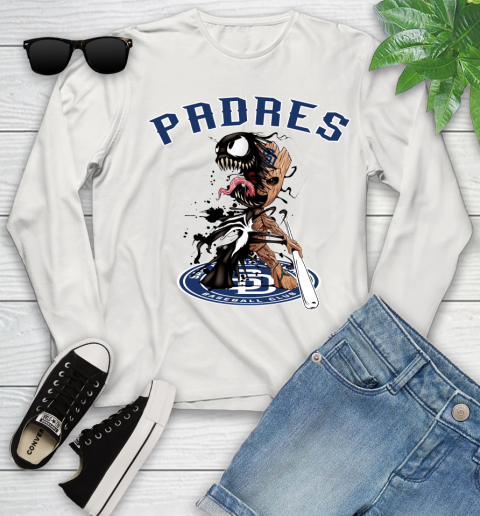 MLB San Diego Padres Baseball Venom Groot Guardians Of The Galaxy Youth Long Sleeve 12