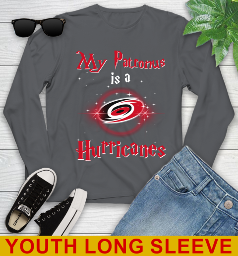 NHL Hockey Harry Potter My Patronus Is A Carolina Hurricanes Youth Long Sleeve 9