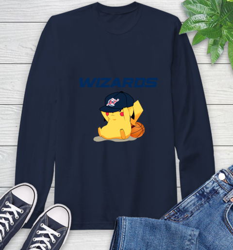 NBA Pikachu Basketball Sports Washington Wizards Long Sleeve T-Shirt 4