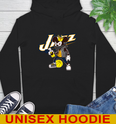 Utah Jazz NBA Basketball Mickey Peace Sign Sports Hoodie 2