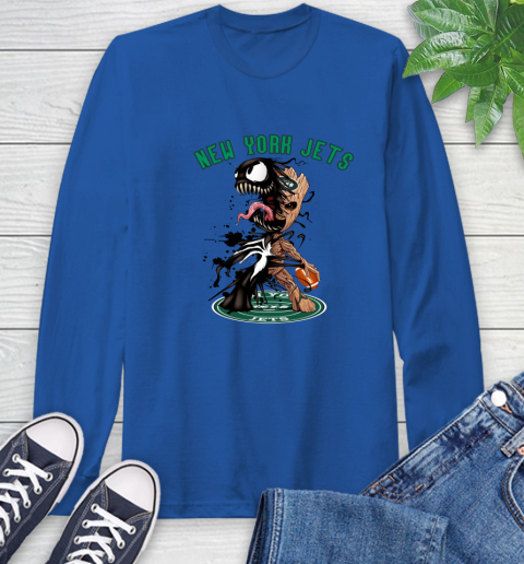 NFL New York Jets Football Venom Groot Guardians Of The Galaxy Long Sleeve T-Shirt 9