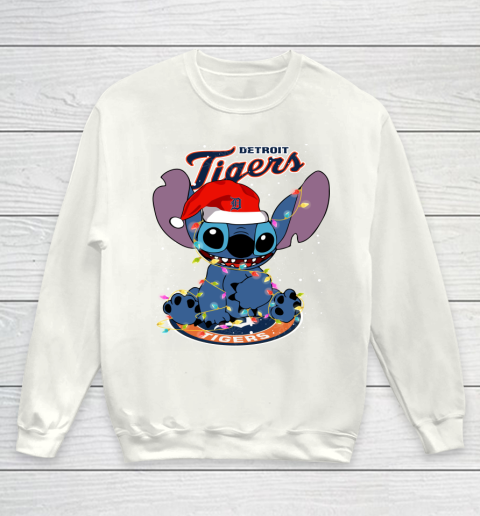 Detroit Tigers MLB noel stitch Baseball Christmas Youth Sweatshirt