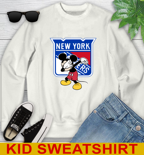 New York Rangers NHL Hockey Dabbing Mickey Disney Sports Youth Sweatshirt