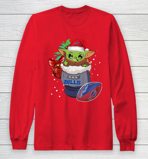Buffalo Bills Christmas Baby Yoda Star Wars Funny Happy NFL Long Sleeve T-Shirt 10