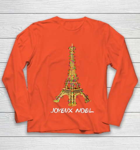 Joyeux Noel French Merry Christmas Eiffel Tower Youth Long Sleeve 3