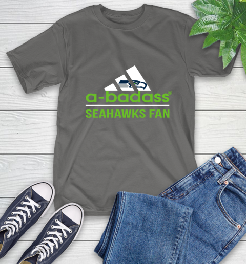 NFL A Badass Seattle Seahawks Fan Adidas Football Sports T-Shirt 10