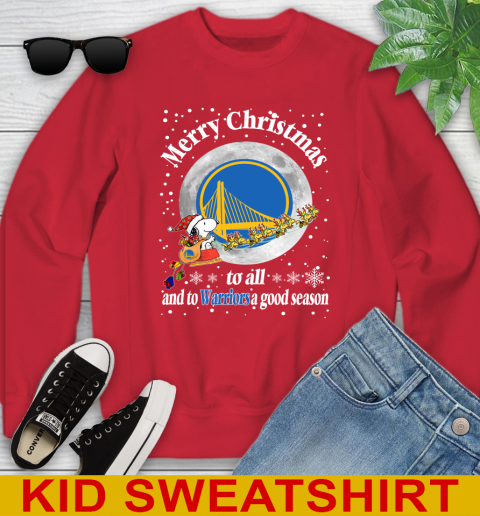 Golden State Warriors Merry Christmas To All And To Warriors A Good Season NBA Basketball Sports Youth Sweatshirt 7