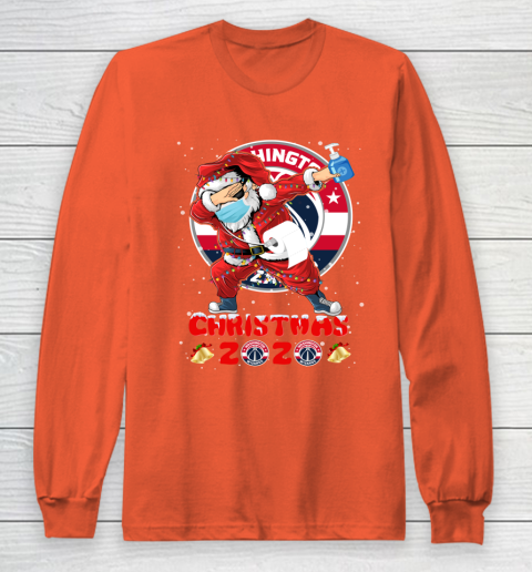 Washington Wizards Funny Santa Claus Dabbing Christmas 2020 NBA Long Sleeve T-Shirt 3