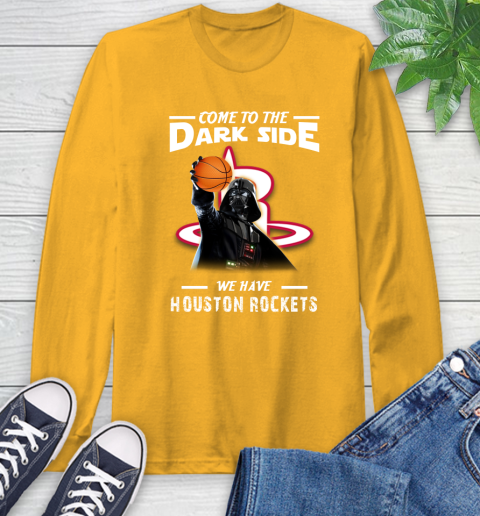 NBA Come To The Dark Side We Have Houston Rockets Star Wars Darth Vader Basketball Long Sleeve T-Shirt 2