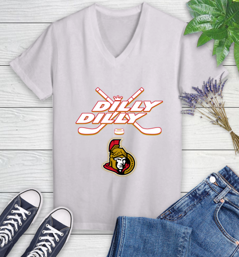 NHL Ottawa Senators Dilly Dilly Hockey Sports Women's V-Neck T-Shirt
