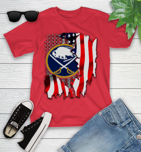 Buffalo Sabres NHL Hockey American Flag Youth T-Shirt 13