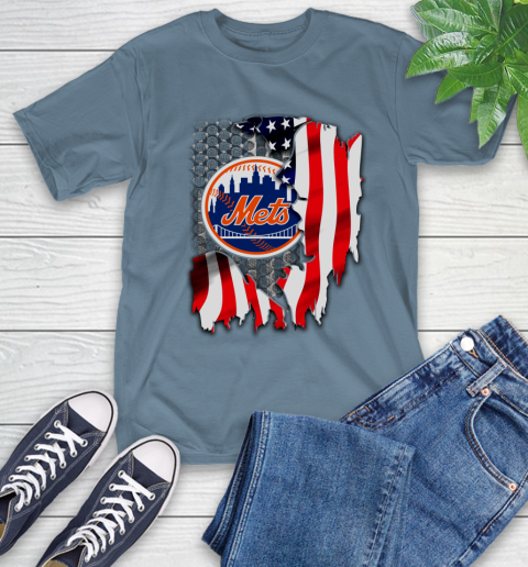 New York Mets MLB Baseball American Flag T-Shirt 8