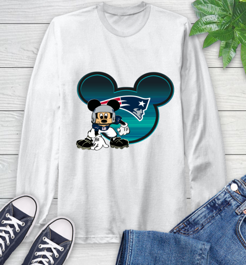 NFL New England Patriots Mickey Mouse Disney Football T Shirt Long Sleeve T-Shirt