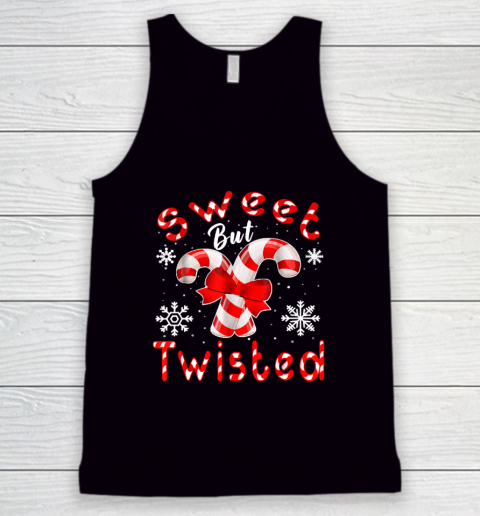 Candy Cane Sweet But Twisted Funny Merry Christmas Tank Top