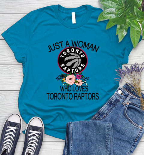NBA Just A Woman Who Loves Toronto Raptors Basketball Sports Women's T-Shirt 5