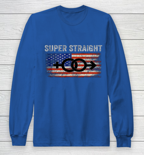 Vintage Us Flag Gender Identity Super Straight Identity Long Sleeve T-Shirt 6