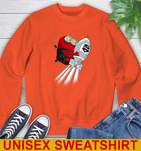 NHL Hockey Los Angeles Kings Deadpool Minion Marvel Shirt Sweatshirt 3
