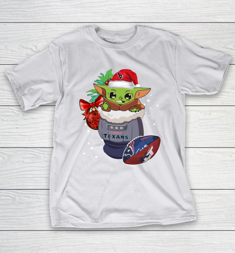 Houston Texans Christmas Baby Yoda Star Wars Funny Happy NFL T-Shirt 12