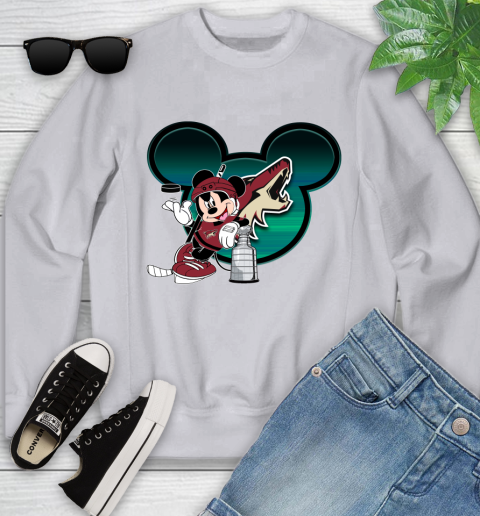NHL Arizona Coyotes Stanley Cup Mickey Mouse Disney Hockey T Shirt Youth Sweatshirt 4