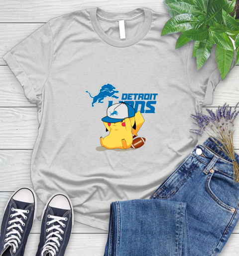 NFL Pikachu Football Sports Detroit Lions Women's T-Shirt