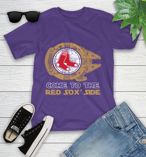 MLB Come To The Boston Red Sox Side Star Wars Baseball Sports Youth T-Shirt 3