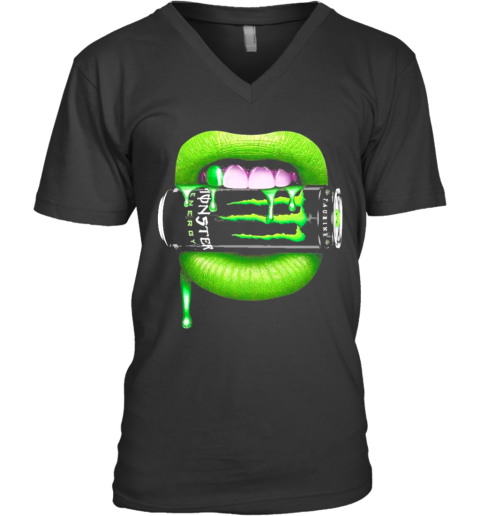 Mouth Shut Monster V-Neck T-Shirt