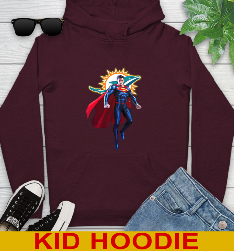 NFL Superman DC Sports Football Miami Dolphins Youth Hoodie 7