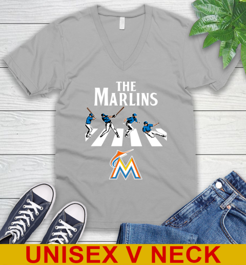 MLB Baseball Miami Marlins The Beatles Rock Band Shirt V-Neck T-Shirt 3