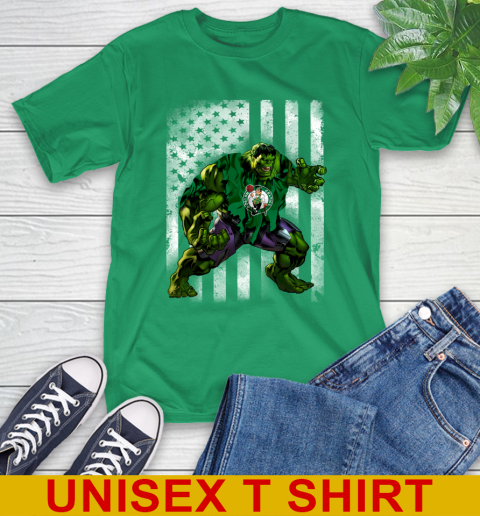 Boston Celtics Hulk Marvel Avengers NBA Basketball American Flag T-Shirt 7