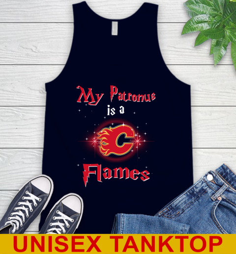 NHL Hockey Harry Potter My Patronus Is A Calgary Flames Tank Top 2