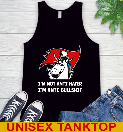 Tampa Bay Buccaneers NFL Football Unicorn I'm Not Anti Hater I'm Anti Bullshit Tank Top 2