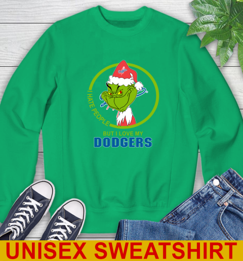 Los Angeles Dodgers MLB Christmas Grinch I Hate People But I Love My Favorite Baseball Team Sweatshirt 6