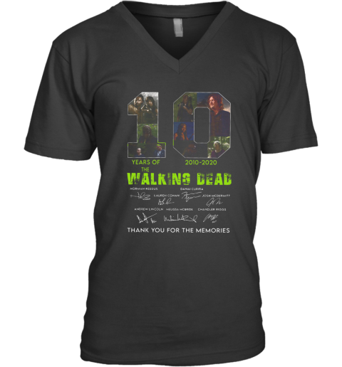 10 Years Of The Walking Dead 2010 2020 Anniversary V-Neck T-Shirt