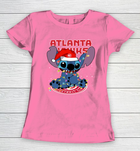 Atlanta Hawks NBA noel stitch Basketball Christmas Women's T-Shirt 9