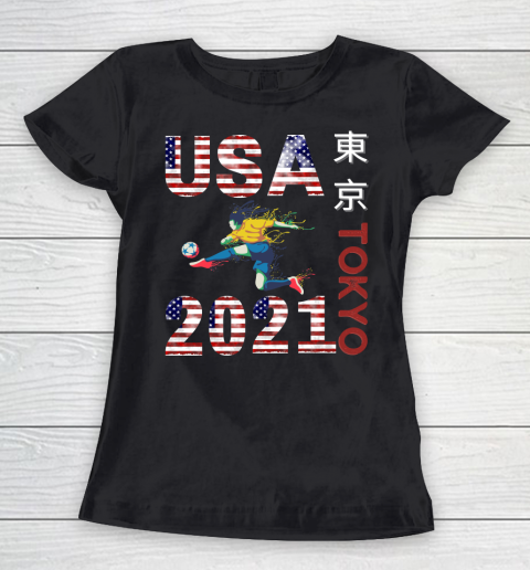 Tokyo Olympics 2021 USA Team Soccer American Flag Women's T-Shirt