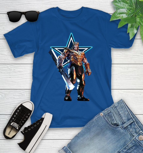 NFL Thanos Gauntlet Avengers Endgame Football Dallas Cowboys Youth T-Shirt 9