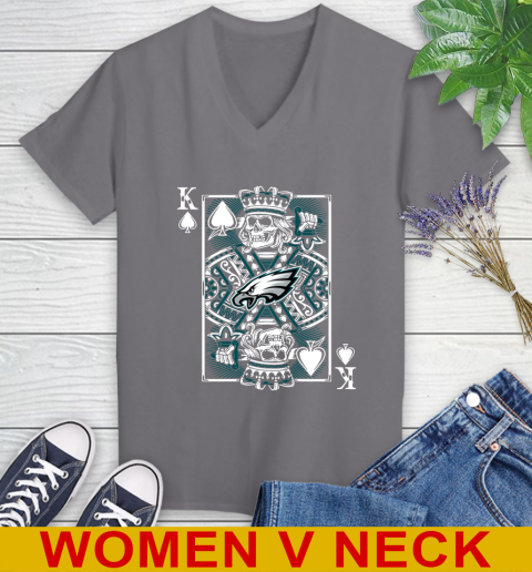 Philadelphia Eagles NFL Football The King Of Spades Death Cards Shirt Women's V-Neck T-Shirt 12 Philadelphia Eagles NFL Football The King Of Spades Death Cards Shirt Women's V-Neck T-Shirt - Image 12