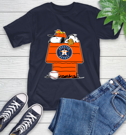 MLB Houston Astros Snoopy Woodstock The Peanuts Movie Baseball T Shirt T-Shirt 4