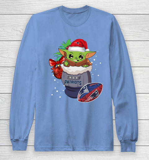 New England Patriots Christmas Baby Yoda Star Wars Funny Happy NFL Long Sleeve T-Shirt 11