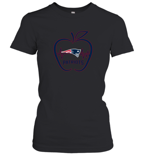 Apple Heartbeat Teacher Symbol New England Patriots Women's T-Shirt