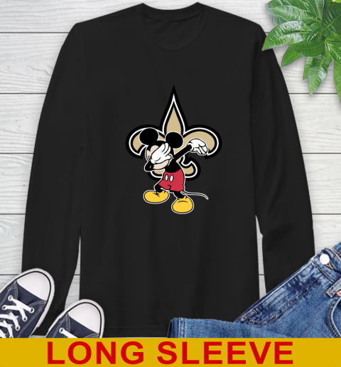 New Orleans Saints NFL Football Dabbing Mickey Disney Sports Long Sleeve T-Shirt 2
