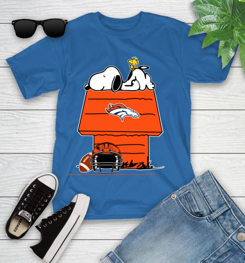 Denver Broncos NFL Football Snoopy Woodstock The Peanuts Movie Youth T-Shirt 9