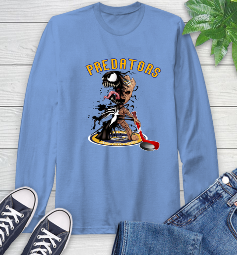 NHL Nashville Predators Hockey Venom Groot Guardians Of The Galaxy Long Sleeve T-Shirt 11