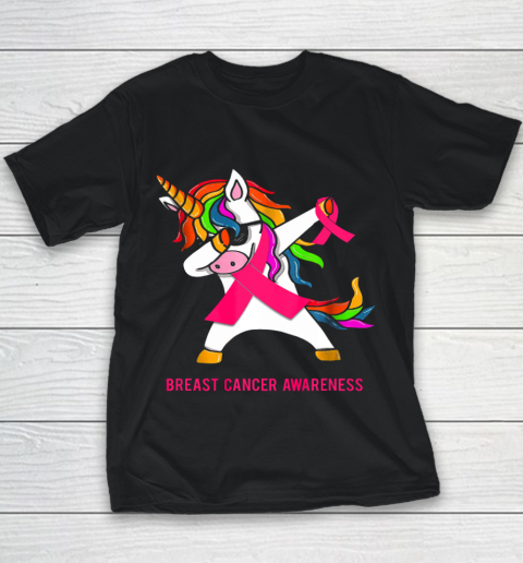 Inspirational Breast Cancer Awareness Unicorn Youth T-Shirt