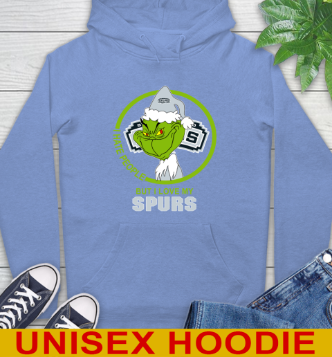 San Antonio Spurs NBA Christmas Grinch I Hate People But I Love My Favorite Basketball Team Hoodie 11
