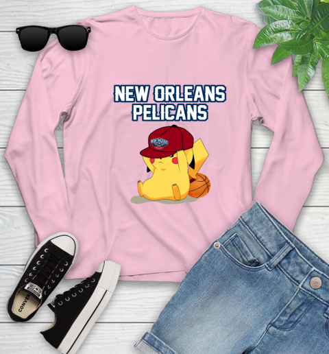 NBA Pikachu Basketball Sports New Orleans Pelicans Youth Long Sleeve 10